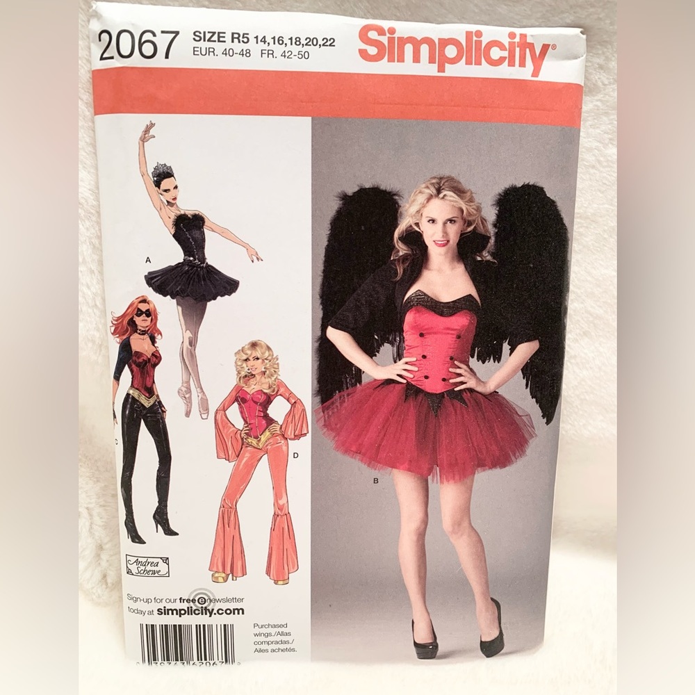 NEW SIMPLICITY PATTERN 2067 ADULT COSTUMES SEXY SHORT DRESS & SKIRTS SIZE 14-22